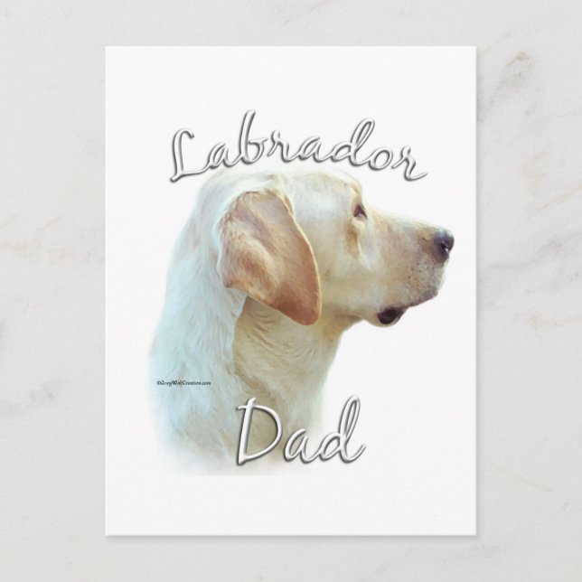 Carte Postale Labrador Retriever (jaune) Papa 2 (Devant)