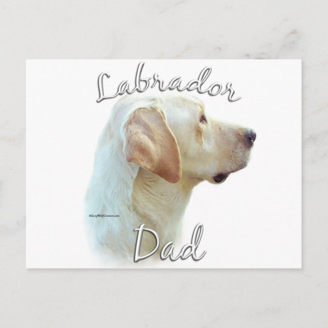Carte Postale Labrador Retriever (jaune) Papa 2 (Devant)
