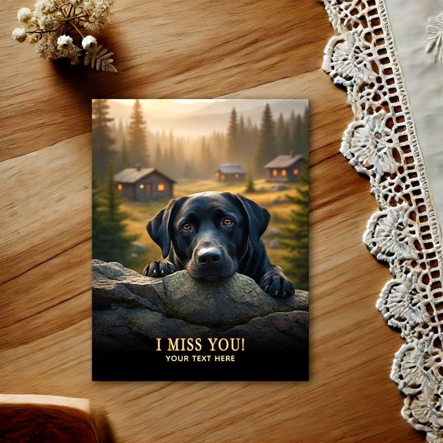 Carte postale Labrador Retriever Je vous manque (Créateur téléchargé)