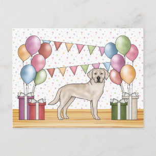 Carte Postale Labrador Retriever Lab couleur crème Anniversaire 