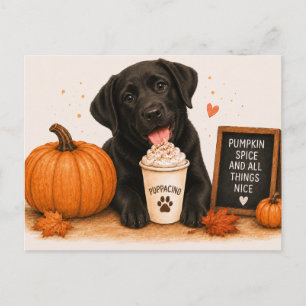 Carte Postale Labrador Retriever Noir Cozy Pumpkin Spice