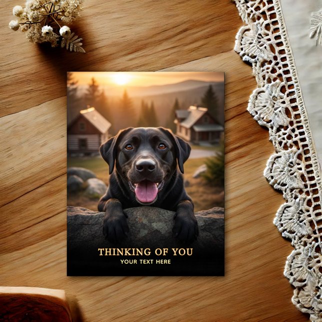 Carte postale Labrador Retriever Pensant à Vous (Créateur téléchargé)