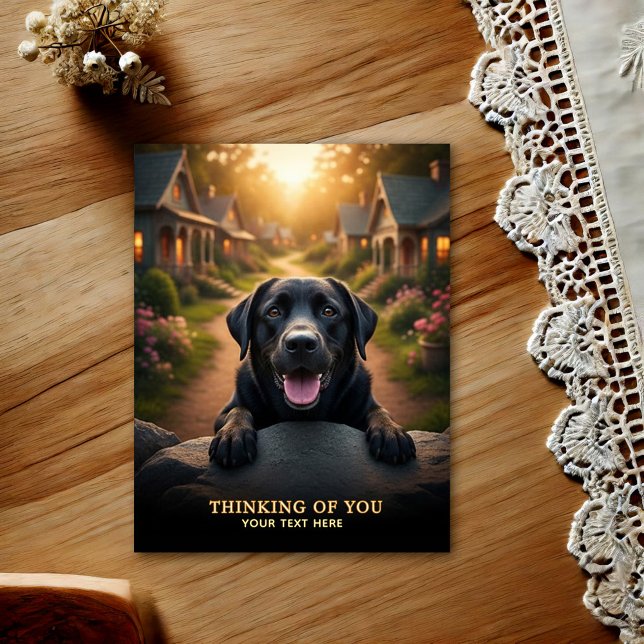 Carte postale Labrador Retriever Pensant à Vous (Créateur téléchargé)