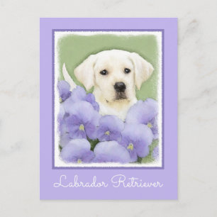 Carte Postale Labrador Retriever Puppy Painting Original Chien A