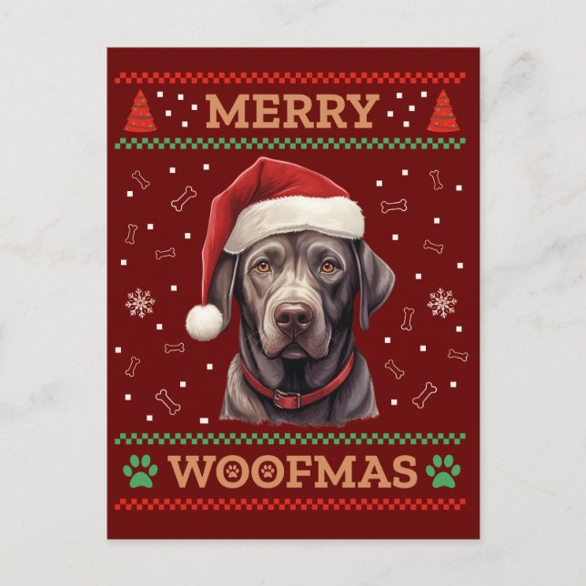 Carte Postale Labrador Retriever Ugly Christmas (Devant)