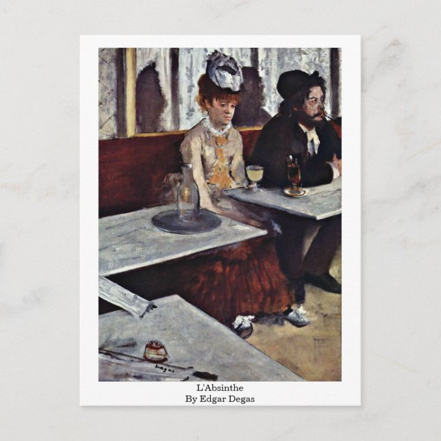 Carte Postale L'Absinthe Par Edgar Degas (Devant)