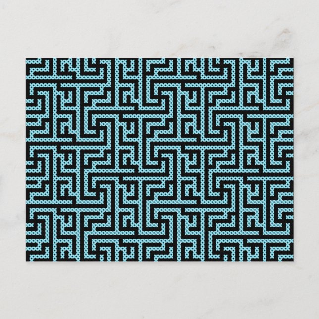 Carte Postale Labyrinthe bleu et noir (Devant)