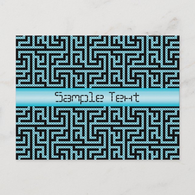 Carte Postale Labyrinthe bleu et noir (Devant)