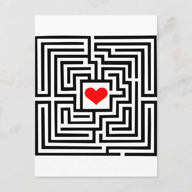Carte Postale Labyrinthe - Coeur (Devant)