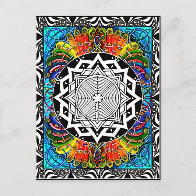 Carte Postale Labyrinthe, Le Chemin De La Résistance La Moins Im (Devant)