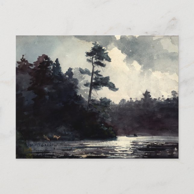 Carte Postale Lac Adirondack par Winslow Homer (1889) (Devant)