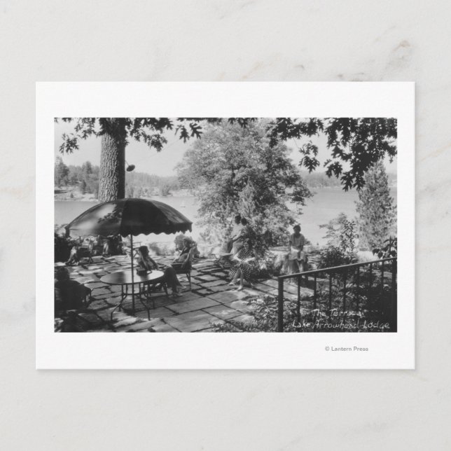 Carte Postale Lac Arrowhead, California Lodge Vue & Terrasse (Devant)