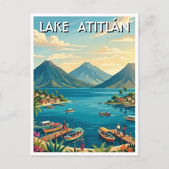 Carte Postale Lac Atitlán Guatemala Voyage (Devant)