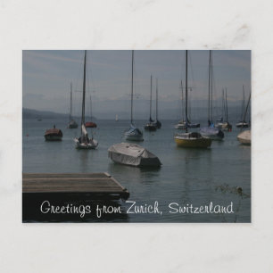 Carte postale Lac Boats Zurich