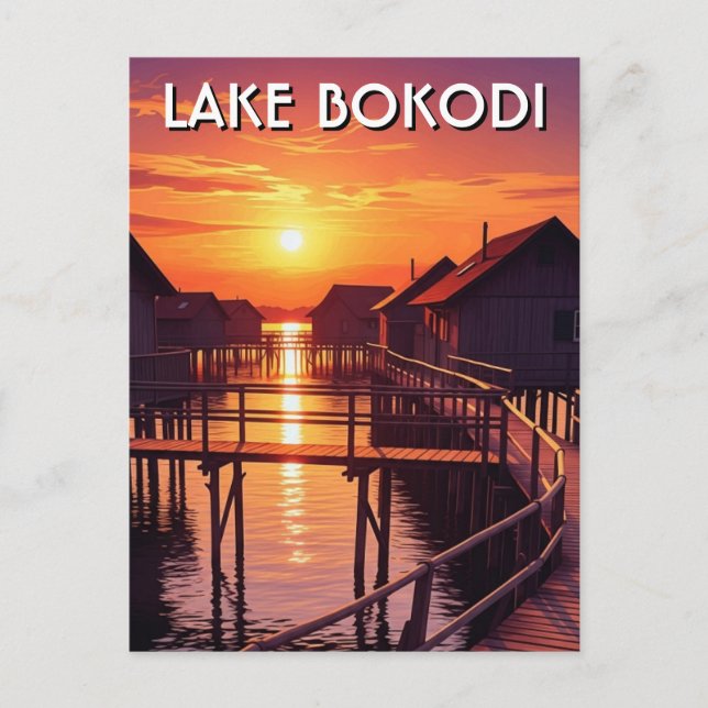 Carte Postale Lac Bokodi Hongrie Coucher de soleil (Devant)