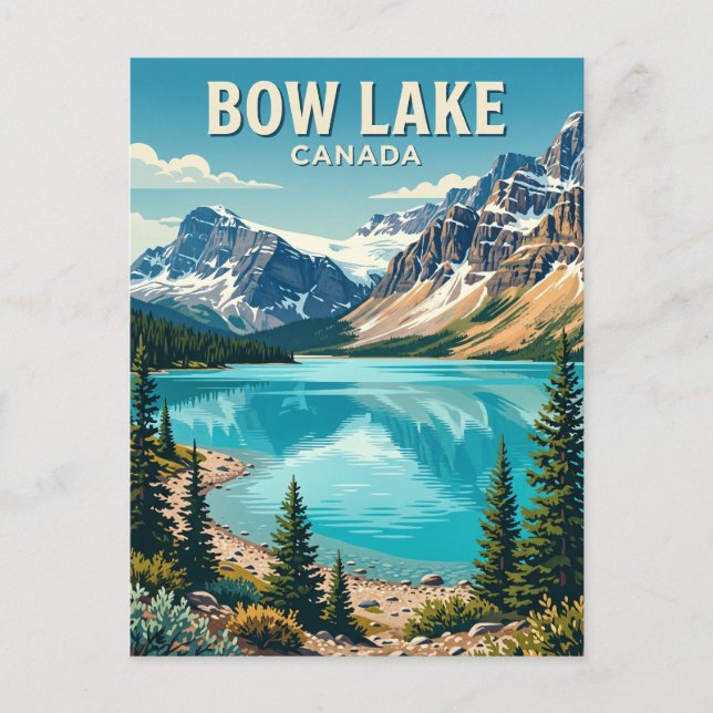 Carte Postale Lac Bow Canada (Devant)
