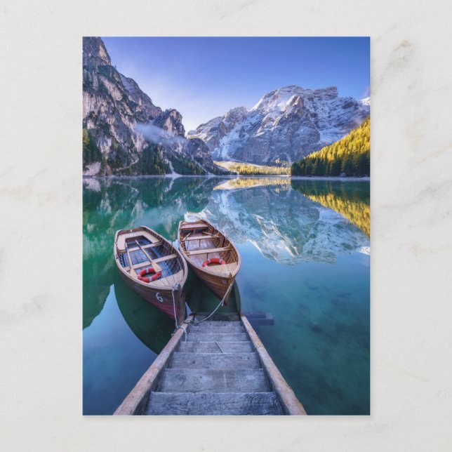 Carte Postale Lac Braies | Alpes Dolomites, Italie (Devant)