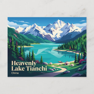 Carte Postale Lac céleste Tianchi Xinjiang, Chine