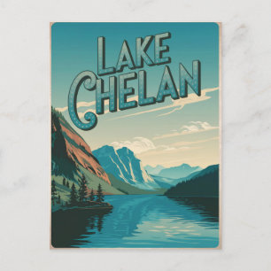 Carte Postale Lac Chelan Washington Vintage