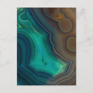 Carte Postale Lac Comme Agate Turquoise et Brown
