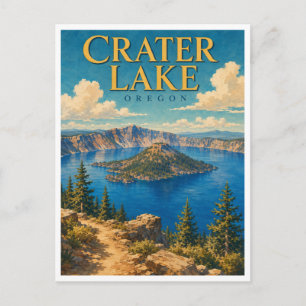 Carte Postale Lac Crater Oregon Wizard Island GeoSaga