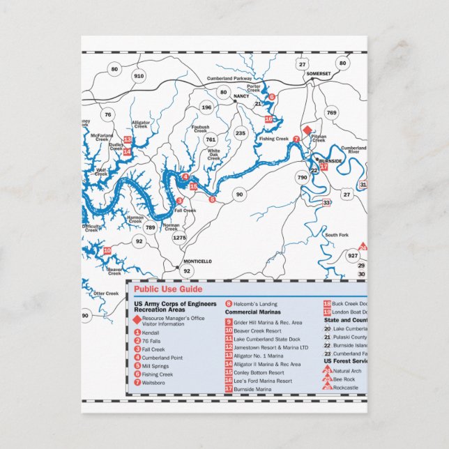 Carte Postale Lac Cumberland (Devant)