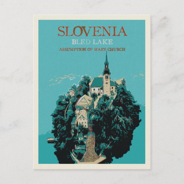 Carte Postale Lac de Bled, Alpes Juliennes, Slovénie (Devant)