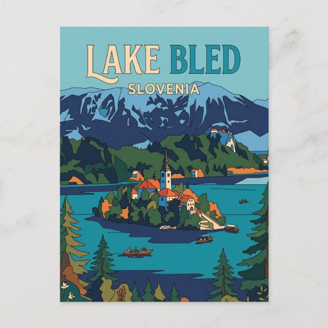Carte Postale Lac de Bled (Île de Bled) Slovénie (Devant)