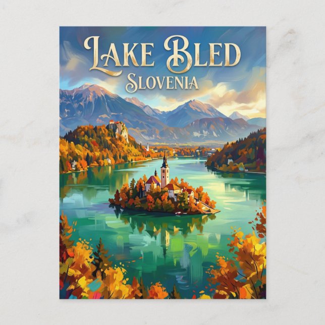 Carte Postale Lac de Bled Slovénie (Devant)