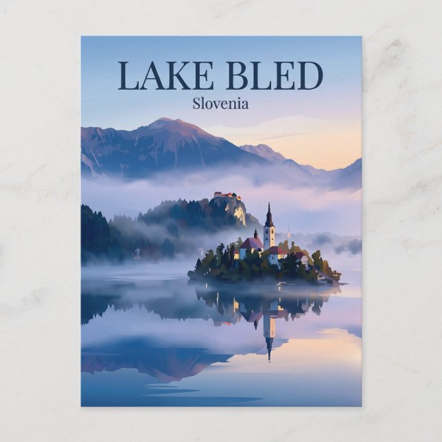 Carte Postale Lac de Bled Slovénie (Devant)
