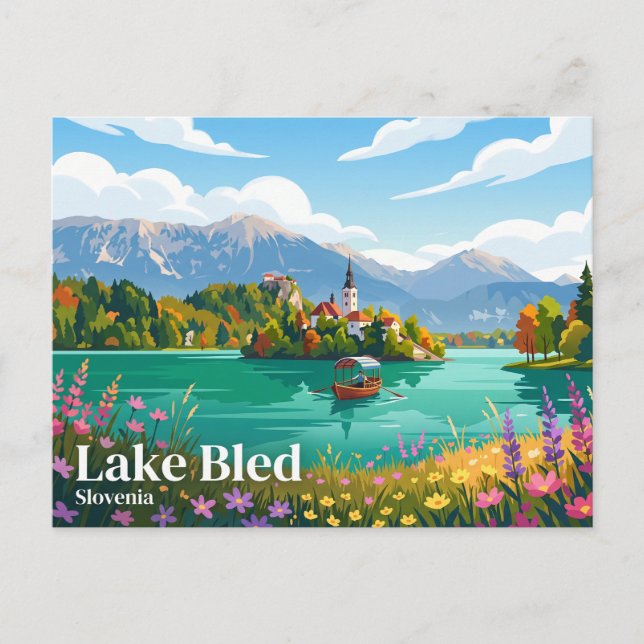 Carte Postale Lac de Bled Slovénie (Devant)