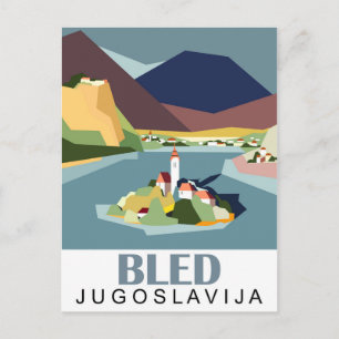 Carte Postale Lac de Bled, Yougoslavie, Slovénie, voyage vintage
