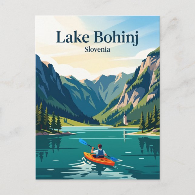 Carte Postale Lac de Bohinj, Slovénie (Devant)