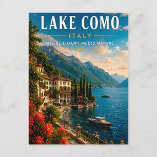 Carte Postale 🌊 Lac de Côme Italie Luxe au bord du lac