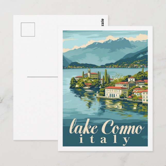 Carte Postale Lac de Côme Italie Vintage célèbre Travel Place (Devant / Derrière)