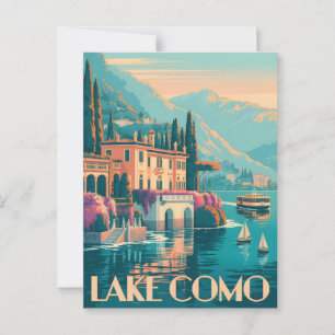 Carte Postale Lac de Côme Vintage