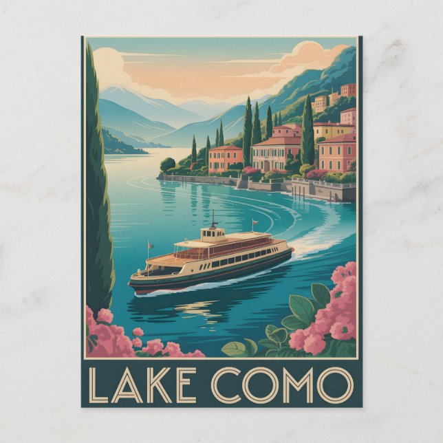 Carte Postale Lac de Côme Vintage (Devant)