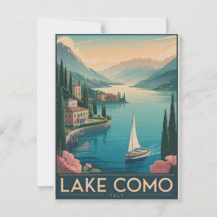 Carte Postale Lac de Côme Vintage