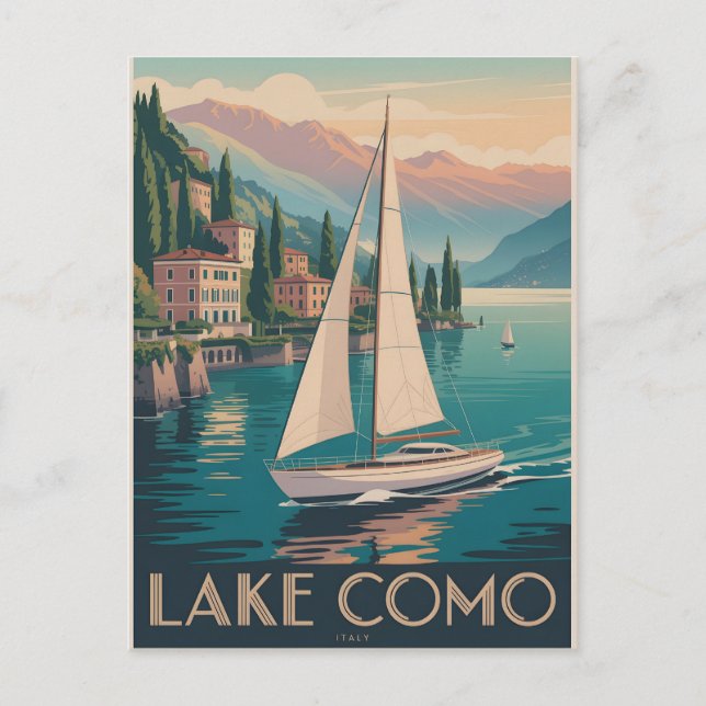 Carte Postale Lac de Côme Vintage (Devant)
