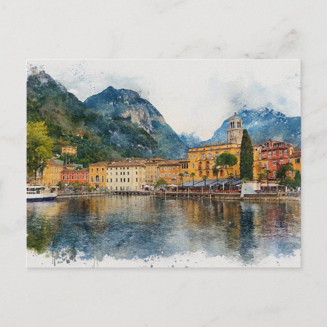 Carte Postale Lac de Garde (Lago di Garda) - Éclaboussure d'aqua (Devant)