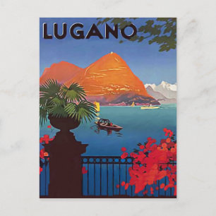 Carte Postale Lac de Lugano, vue depuis la terrasse de l'hôtel,