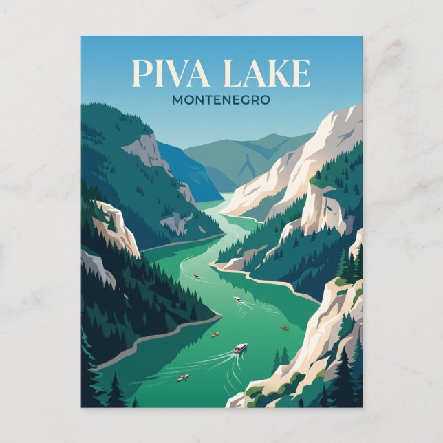 Carte Postale Lac de Piva Monténégro (Devant)