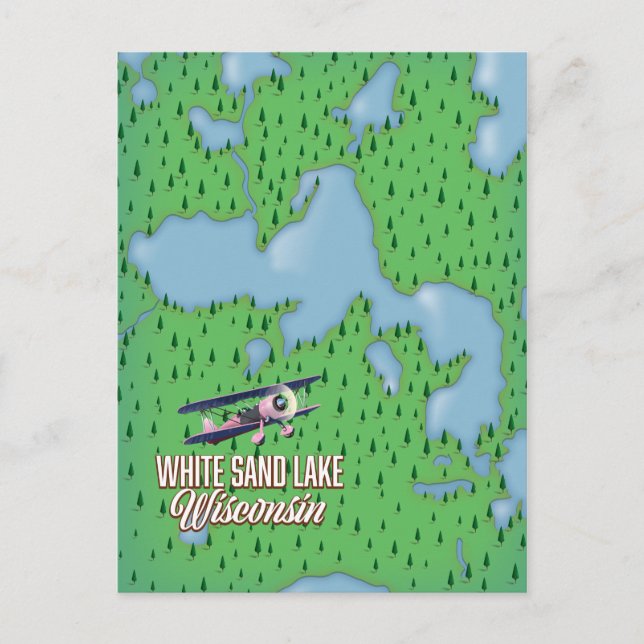 Carte Postale Lac de sable blanc Wisconsin (Devant)