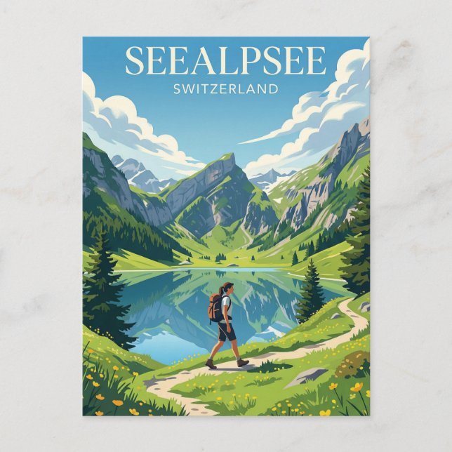 Carte Postale Lac de Seealp Suisse (Devant)