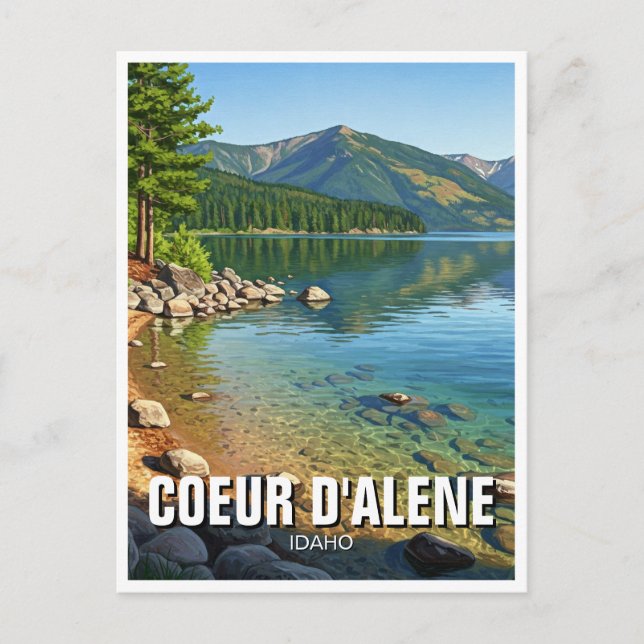 Carte Postale Lac d'Idaho Coeur d'Alene (Devant)