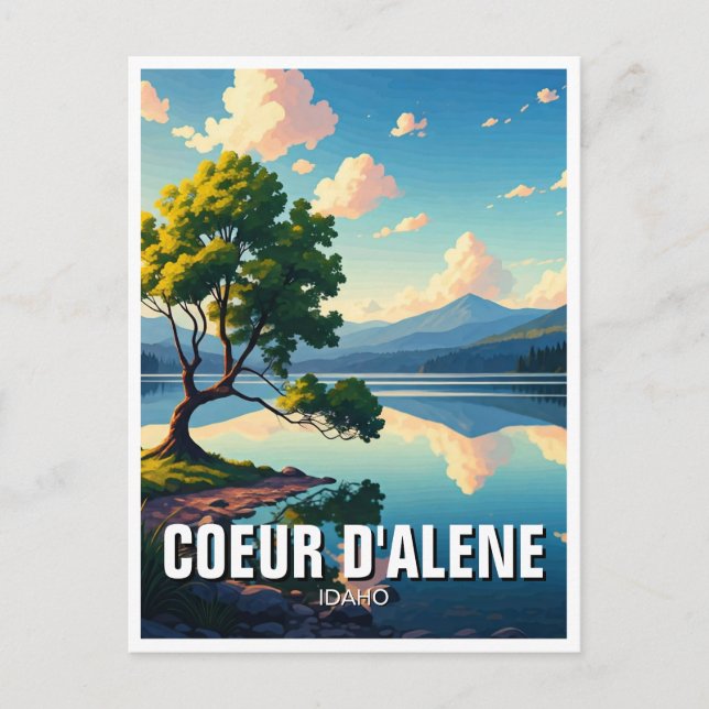 Carte Postale Lac d'Idaho Coeur d'Alene (Devant)