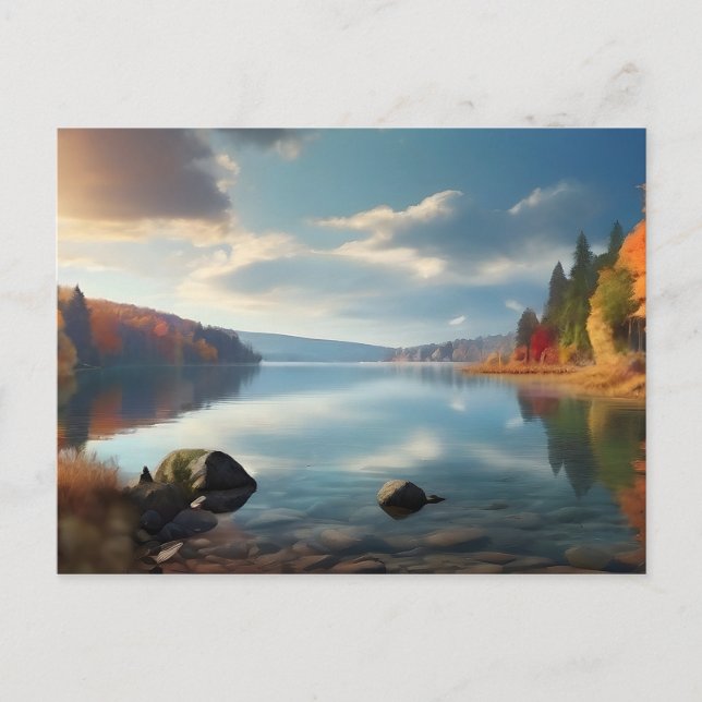 Carte Postale Lac en automne (Devant)