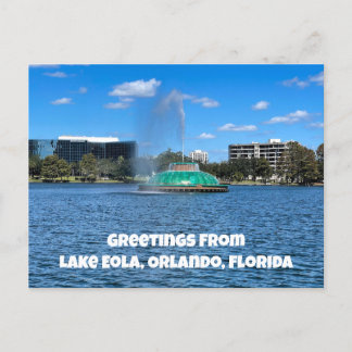 Carte Postale Lac Eola Fontaine Orlando Floride Photo Salutation