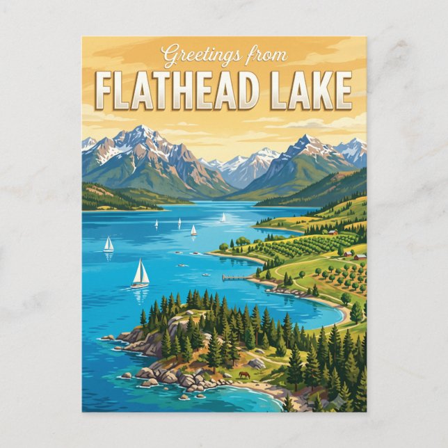 Carte Postale Lac Flathead Montana (Devant)
