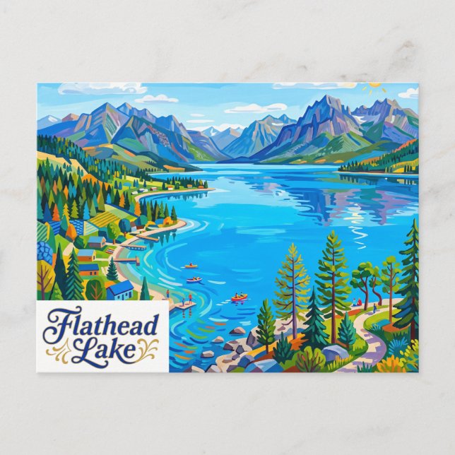 Carte Postale Lac Flathead Montana (Devant)